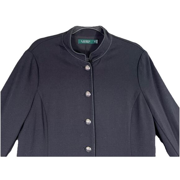 Lauren Ralph Lauren Black Military Jacket Womens Mandarin Collar Size XL - Picture 3 of 13